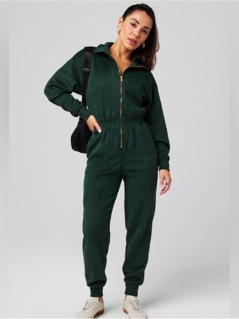 Fabletics green onesie jumpsuit cozy cord large